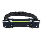 Green Running Belt and 2 Pack LED Wrist Light Set Outdoor Sports Waist Bag with Water Bottle Holder Reflective Running Belt and Rechargeable Safety Wrist Lights for Night Running Hiking Cycling Fitness