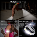 Orange Running Belt and 2 Pack LED Wrist Light Set Outdoor Sports Waist Bag with Water Bottle Holder Reflective Running Belt and Rechargeable Safety Wrist Lights for Night Running Hiking Cycling Fitness