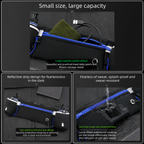 Blue Running Belt and 2 Pack LED Wrist Light Set Outdoor Sports Waist Bag with Water Bottle Holder Reflective Running Belt and Rechargeable Safety Wrist Lights for Night Running Hiking Cycling Fitness
