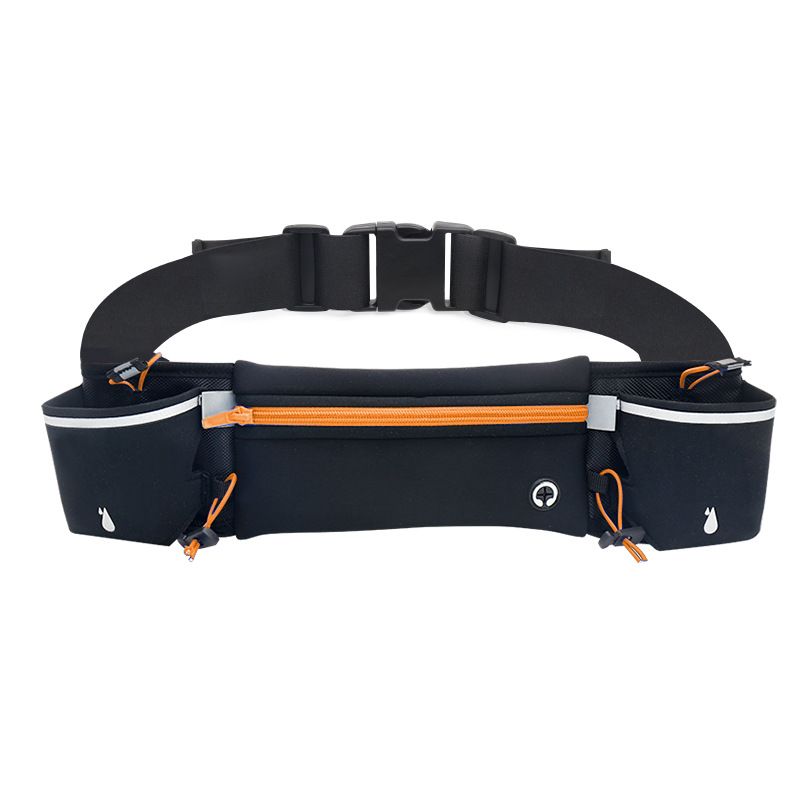 Orange Running Waist Pack Sports Belt with Water Bottle Holder Adjustable Phone Waist Bag Reflective Lightweight Fanny Pack for Marathon Running Hiking Cycling Walking Fitness and Outdoor Activities