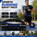 Blue Running Waist Pack Sports Belt with Water Bottle Holder Adjustable Phone Waist Bag Reflective Lightweight Fanny Pack for Marathon Running Hiking Cycling Walking Fitness and Outdoor Activities