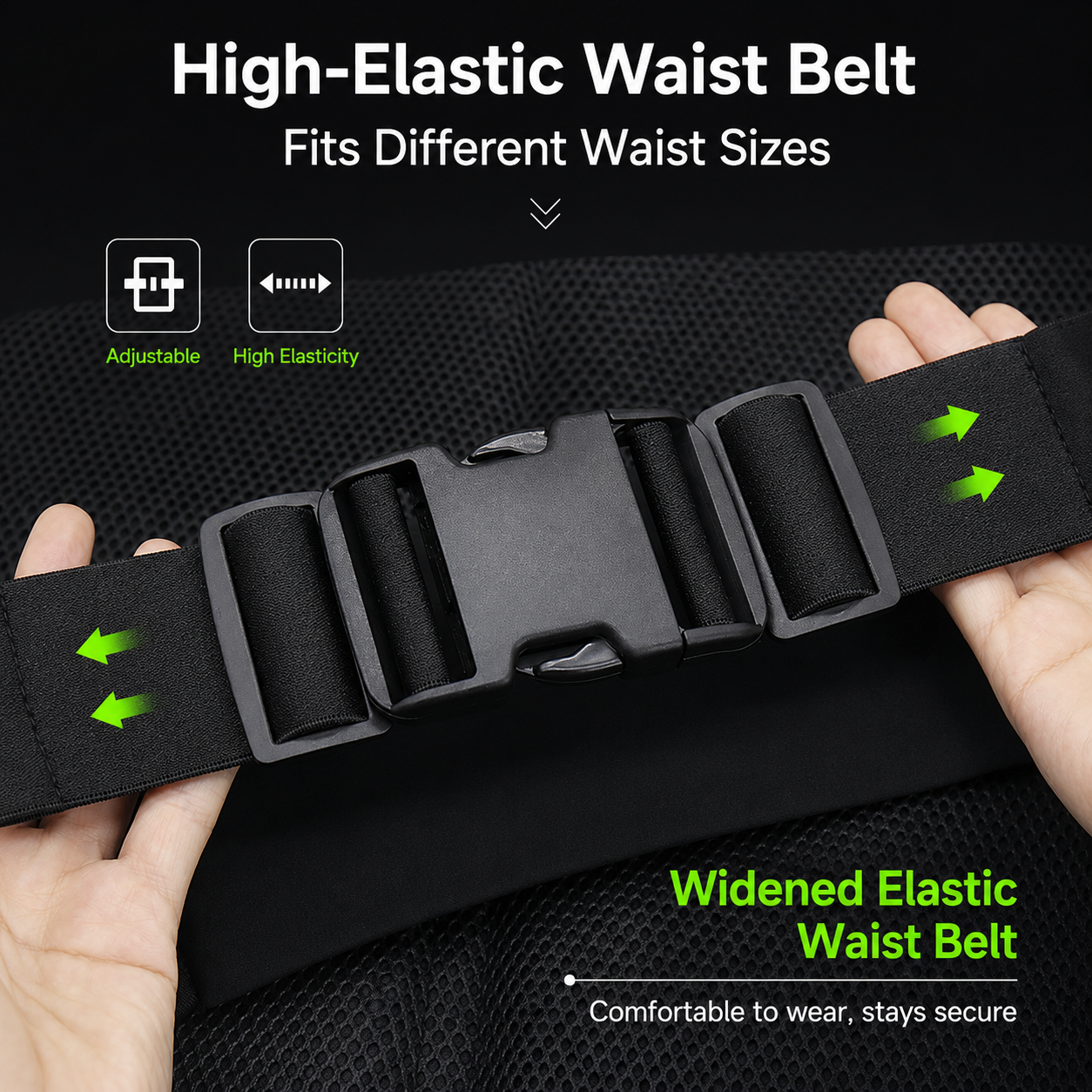 Blue Running Waist Pack Sports Belt with Water Bottle Holder Adjustable Phone Waist Bag Reflective Lightweight Fanny Pack for Marathon Running Hiking Cycling Walking Fitness and Outdoor Activities