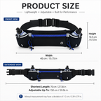 Green Running Waist Pack Sports Belt with Water Bottle Holder Adjustable Phone Waist Bag Reflective Lightweight Fanny Pack for Marathon Running Hiking Cycling Walking Fitness and Outdoor Activities