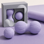 Massage Ball Set - Purple TPR Peanut Ball and Single Ball Combo - Foot Arch, Neck, Shoulder and Back Muscle Release Tool for Fitness, Mobility and Everyday Recovery