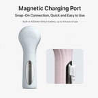 Pink Heated Silicone Facial Cleansing Brush - Dual Sided, Rechargeable, 3 Vibration Levels, Magnetic Charging for Daily Skincare, Bathroom and Travel
