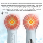 Pink Heated Silicone Facial Cleansing Brush - Dual Sided, Rechargeable, 3 Vibration Levels, Magnetic Charging for Daily Skincare, Bathroom and Travel