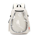 White Sports Racket Backpack - Lightweight Casual Travel Bag with Separate Racket Compartment, Shoe Compartment, Bottle Pocket for Tennis, Badminton, Gym and Outdoor Use