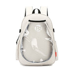 White Sports Racket Backpack - Lightweight Casual Travel Bag with Separate Racket Compartment, Shoe Compartment, Bottle Pocket for Tennis, Badminton, Gym and Outdoor Use