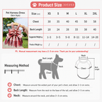 Blue Plaid Pet Harness Dress with Leash for Small Dogs and Cats M Size Bow Design Vest Outfit Walking Accessory