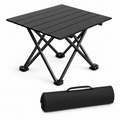 Black Portable Folding Table - 41 x 35 cm Carbon Steel Compact Carry Design, Quick Setup and Space Saving Storage for Market Stalls, Camping and Outdoor Use