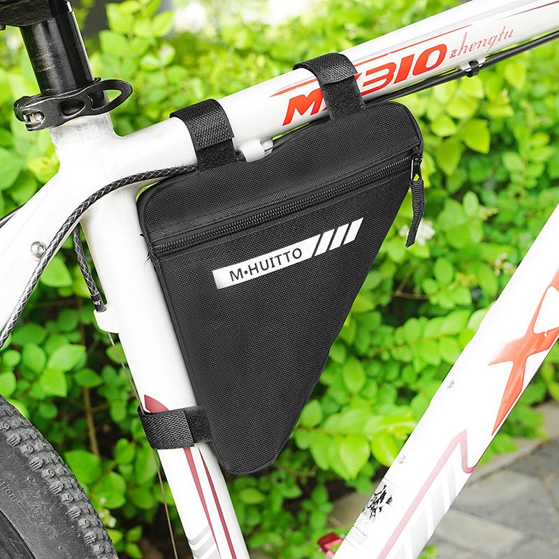Black Bicycle Frame Bag - Triangular Storage Bag for Cycling, Outdoor Rides and Daily Commuting