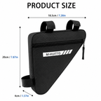 Black Bicycle Frame Bag - Triangular Storage Bag for Cycling, Outdoor Rides and Daily Commuting