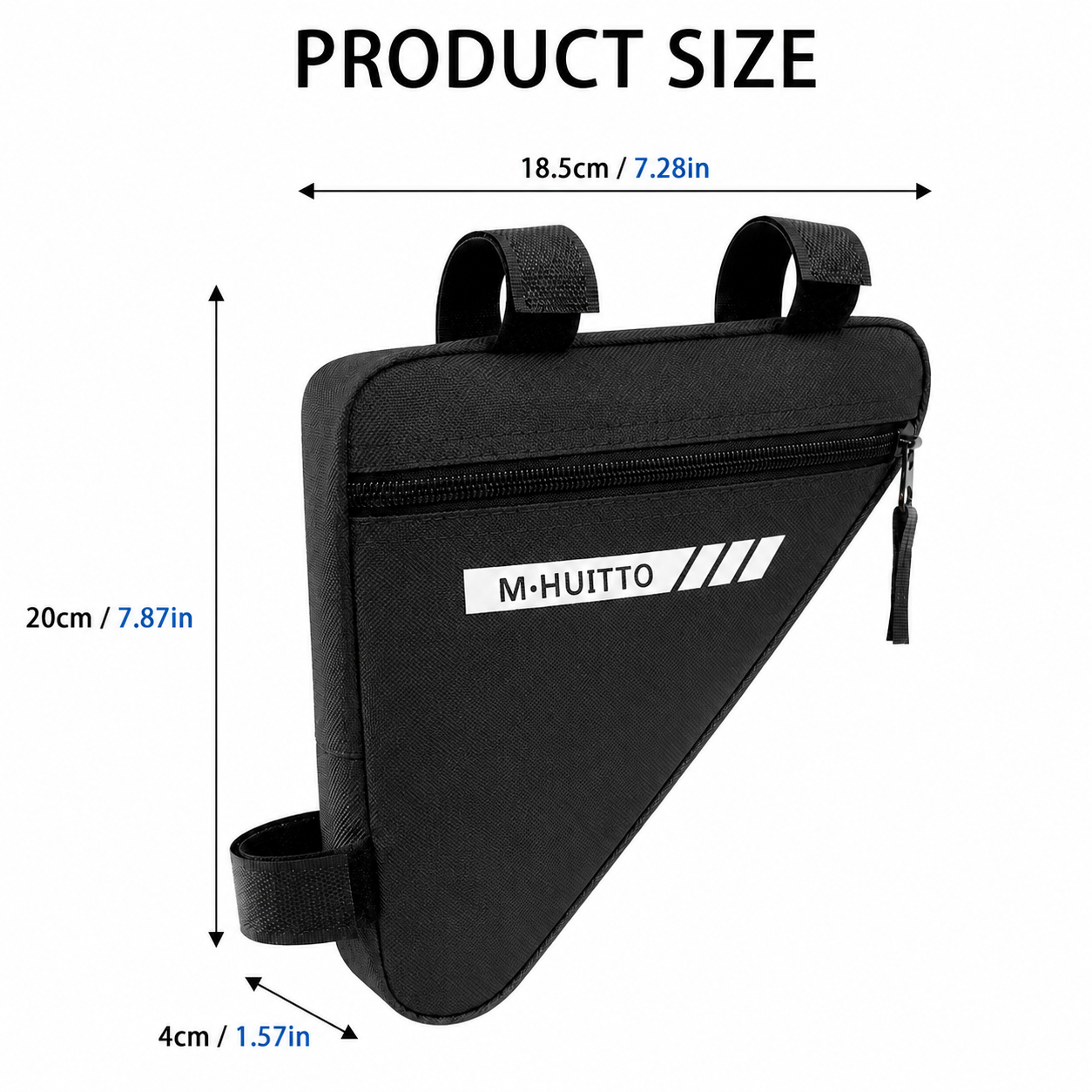 Black Bicycle Frame Bag - Triangular Storage Bag for Cycling, Outdoor Rides and Daily Commuting
