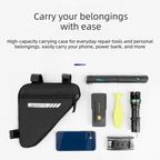 Yellow-green Bicycle Frame Bag - Triangular Storage Bag for Cycling, Outdoor Rides and Daily Commuting