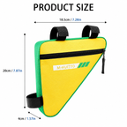 Yellow-green Bicycle Frame Bag - Triangular Storage Bag for Cycling, Outdoor Rides and Daily Commuting