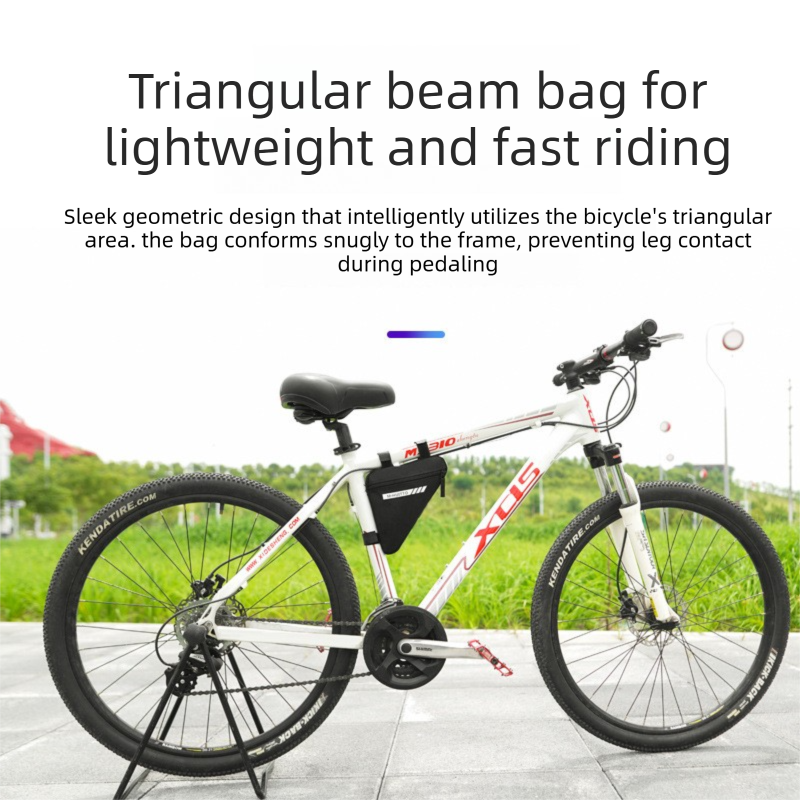 Black-blue Bicycle Frame Bag - Triangular Storage Bag for Cycling, Outdoor Rides and Daily Commuting