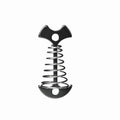 Black Fishbone Spring Tent Pegs - 5 Pack Outdoor Camping Stakes for Tent Guy Lines, Canopy and Board Fixing
