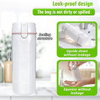 4-in-1 Green Compact Travel Cosmetic Dispenser Bottle - 4 x 30ml Refillable Pump Toiletries Containers, Lockable & Leakproof Design, Space-Saving & Free Labels for Shampoo Lotion Cream Perfume
