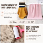 5 Piece White Waffle Weave 100% Cotton Towel Set - Quick Dry Absorbent Bath Towel, 2 x Towels and 2 x Face Towels with Hanging Hook for Home and Guest Use