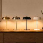 Black Metal Mushroom Table Lamp with Top Touch Control, 3 Colour Mode & Stepless Dimming - USB-C Rechargeable Night Light, Stable Base and High-Transmittance Shade for Bedside and Dining