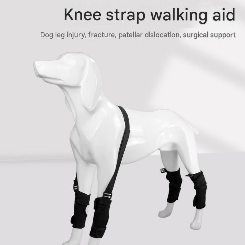S Size Adjustable Dog Knee Brace set - Include front and hind legs Soft Neoprene Leg Support Sleeve with Elastic Straps, Anti-Lick Recovery Aid for Pets