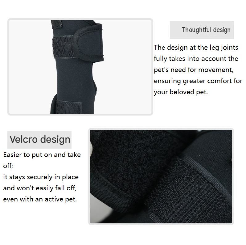 S Size Adjustable Dog Knee Brace set - Include front and hind legs Soft Neoprene Leg Support Sleeve with Elastic Straps, Anti-Lick Recovery Aid for Pets