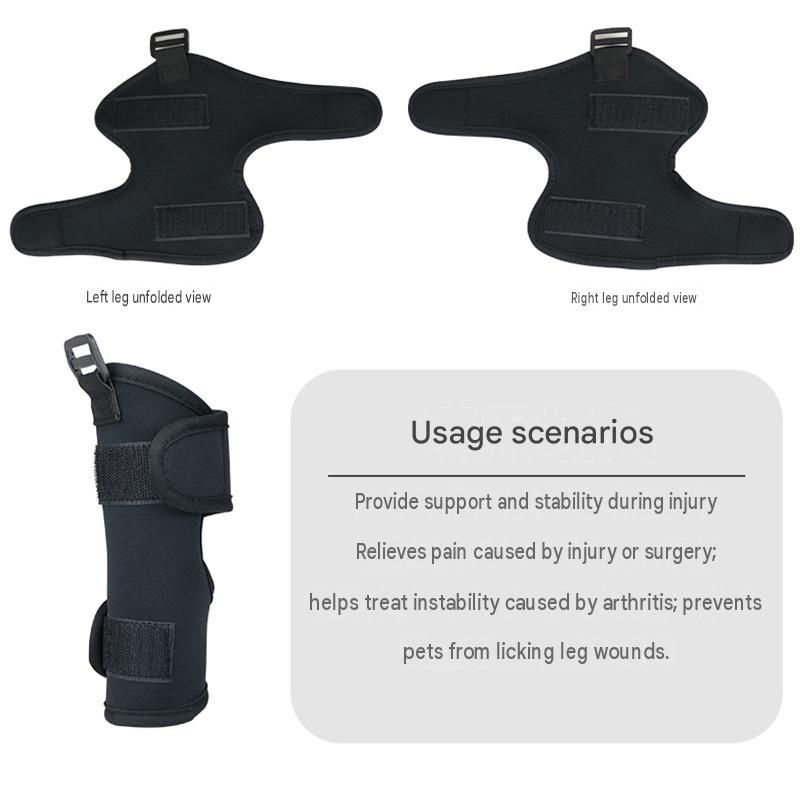 M Size Adjustable Dog Knee Brace set - Include front and hind legs Soft Neoprene Leg Support Sleeve with Elastic Straps, Anti-Lick Recovery Aid for Pets