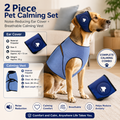 Blue S Size Dog Anxiety Relief Set - Breathable Mesh Calming Vest and Noise Reducing Earmuffs for Dogs, Thunderstorm and Fireworks Stress Support