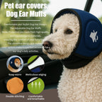 Blue M Size Dog Anxiety Relief Set - Breathable Mesh Calming Vest and Noise Reducing Earmuffs for Dogs, Thunderstorm and Fireworks Stress Support