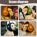 Blue L Size Dog Anxiety Relief Set - Breathable Mesh Calming Vest and Noise Reducing Earmuffs for Dogs, Thunderstorm and Fireworks Stress Support