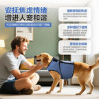 Blue L Size Dog Anxiety Relief Set - Breathable Mesh Calming Vest and Noise Reducing Earmuffs for Dogs, Thunderstorm and Fireworks Stress Support
