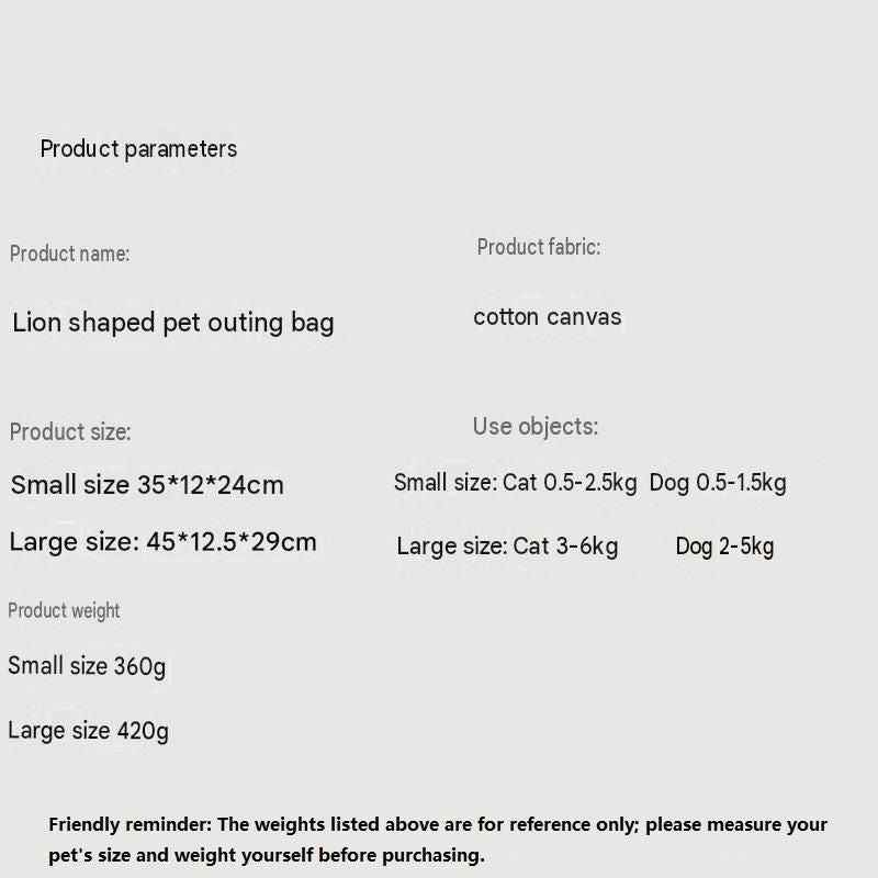 Lion Style Canvas Pet Carrier Blue Bag（big size 45*12.5*29cm） - Adjustable Head Opening, Breathable Mesh, 8cm Wide Shoulder Strap, PE Support Base, Portable Crossbody Sling for Cats and Dogs, Travel Friendly Design