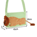 Lion Style Canvas Pet Carrier Green Bag（big size 45*12.5*29cm） - Adjustable Head Opening, Breathable Mesh, 8cm Wide Shoulder Strap, PE Support Base, Portable Crossbody Sling for Cats and Dogs, Travel Friendly Design