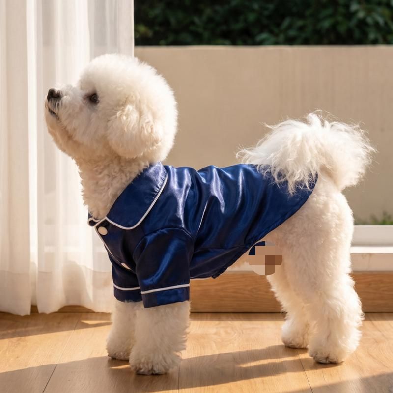 Blue Pet Pyjamas M Size- Lightweight Acrylic Dog and Cat Sleepwear, Compact Indoor Loungewear for Small Pets, Spring and Summer Pet Clothing
