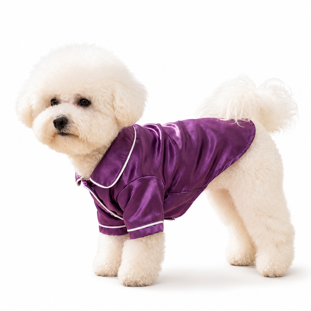 Purple Pet Pyjamas M Size- Lightweight Acrylic Dog and Cat Sleepwear, Compact Indoor Loungewear for Small Pets, Spring and Summer Pet Clothing