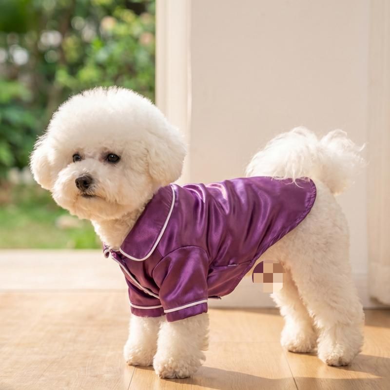 Purple Pet Pyjamas L Size- Lightweight Acrylic Dog and Cat Sleepwear, Compact Indoor Loungewear for Small Pets, Spring and Summer Pet Clothing