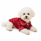 Red Pet Pyjamas M Size- Lightweight Acrylic Dog and Cat Sleepwear, Compact Indoor Loungewear for Small Pets, Spring and Summer Pet Clothing