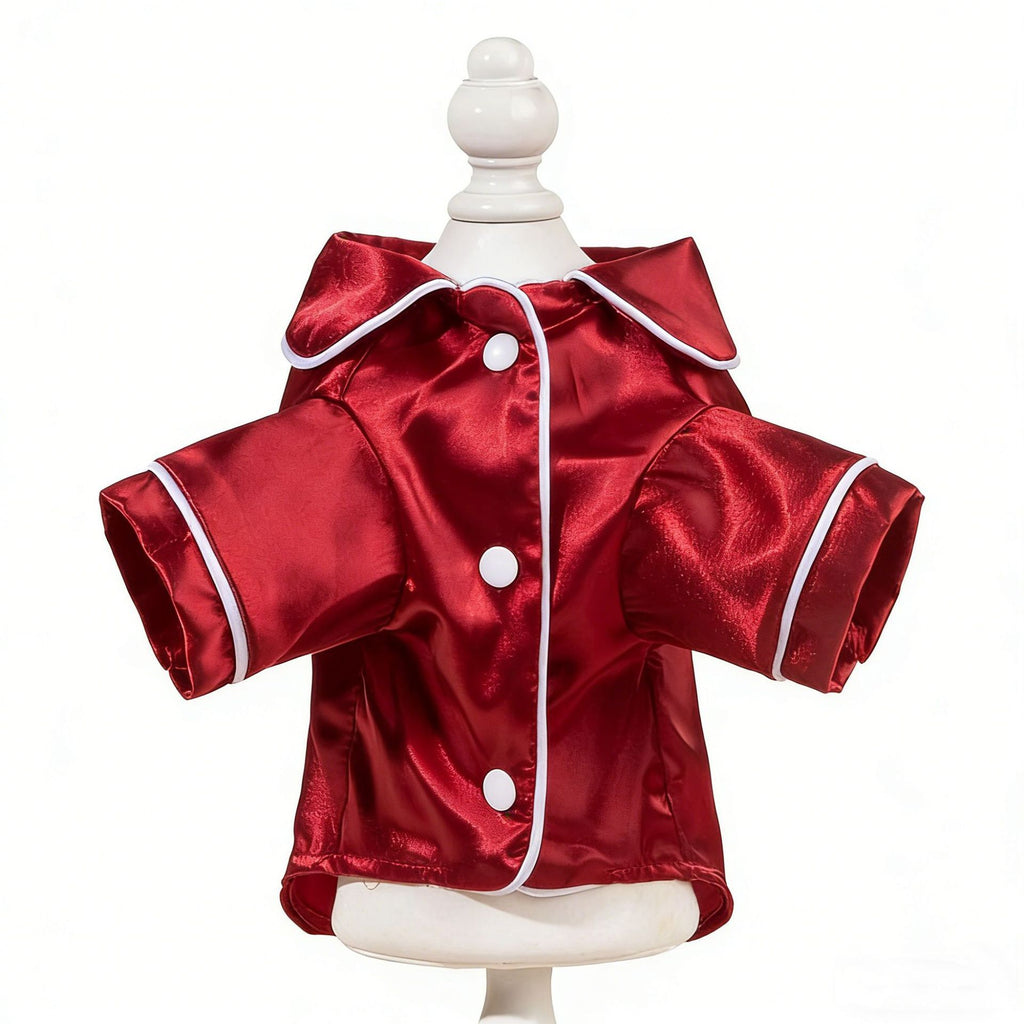 Red Pet Pyjamas M Size- Lightweight Acrylic Dog and Cat Sleepwear, Compact Indoor Loungewear for Small Pets, Spring and Summer Pet Clothing