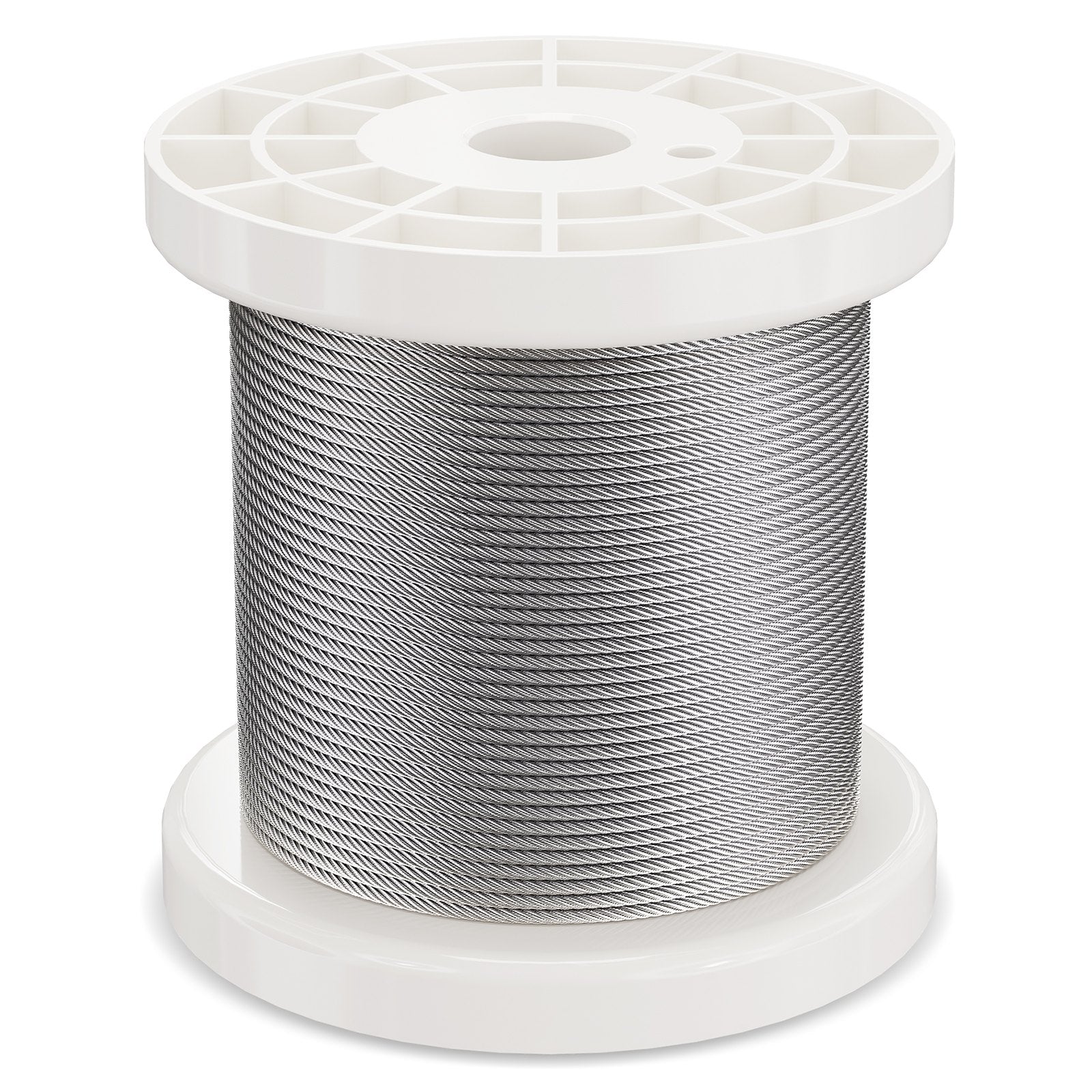 Wire Rope Kit, 1.59 mm 100.6 m 304 Stainless Steel Cable with 80 Sleeves and 20 Thimbles, 2KN Breaking Strength, 7 x 7 Strands Marine Aircraft Grade for Handrail Stair Decking Fence Outdoors