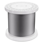Wire Rope Kit, 3.18 mm 305 m 316 Stainless Steel Cable with Cutter and Gloves, 7.1KN Breaking Strength, 7x7 Strands Construction Marine Aircraft Grade for Handrail Stair Decking Fence Outdoors