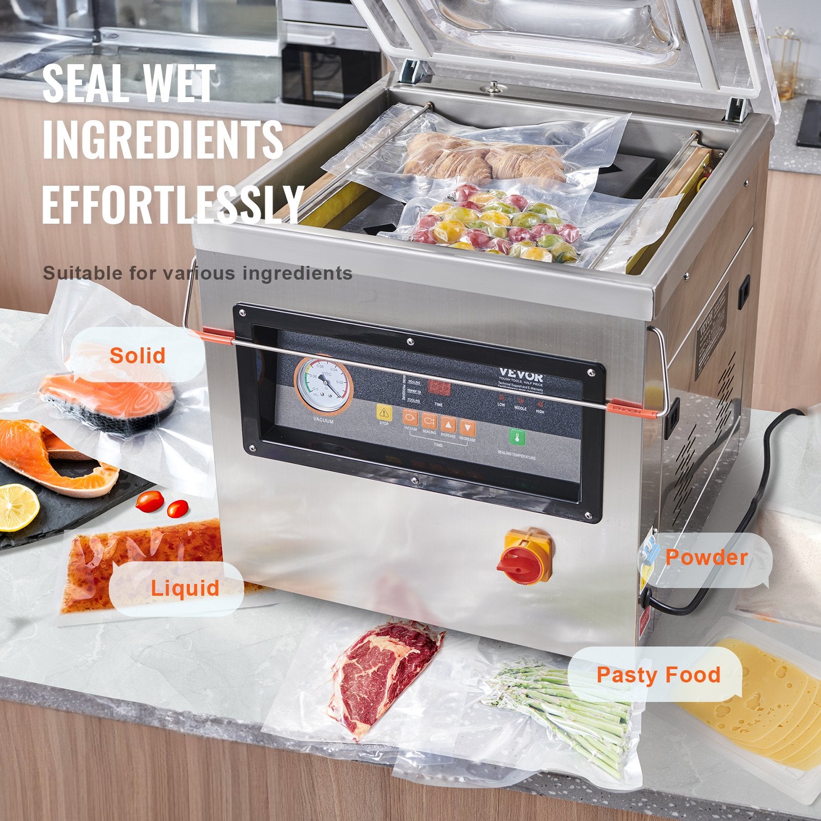 DZ-400/2F Automatic Vacuum Sealer Food Vacuum Sealing Packing Machine 220V
