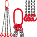 Chain Sling, 8 mm x 1m Lifting Chains with Hooks, G80 Engine Chain Hoist Lifts, 5 Ton Load Capacity Lifting Sling Chains for Engine Hoist, Engine Lift Chain with 4 Leg Grab Hooks Heavy Duty