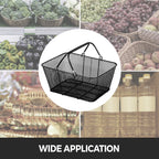 Shopping Baskets with Handles, 12PCS, Black Metal Shopping Basket, Portable Wire Shopping Basket, Black Wire Mesh shopping Basket Set for Supermarkets, Retail Stores, Grocery Shopping, Black
