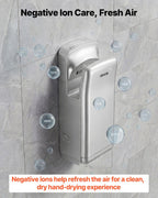 Vertical Hand Dryer, Hand Dryers with HEPA Filter, 19000 RPM High-Speed Motor, Dual-Side Airflow, ABS Sturdy Automatic Air Wall Mount Fast Drying for Commercial Bathrooms Modern Home, Silver