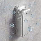 Vertical Hand Dryer, Hand Dryers with HEPA Filter, 19000 RPM High-Speed Motor, Dual-Side Airflow, ABS Sturdy Automatic Air Wall Mount Fast Drying for Commercial Bathrooms Modern Home, Silver