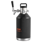 Beer Growler Tap System, 4L Mini Keg, 304 Stainless Steel Pressurized Beer Growler, Keg Growler with Pressure Display, CO2 Regulator Faucet, Leak-Proof Ring For Draft, Homebrew, Craft Beer