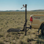 Hitch Deer Hoist with Lifting System Platform, 300 lbs Load Capacity, Game Hoist Winch Lift with 2-inch Receiver, 360-Degree Swivel Shaft & Foldable, Hitch-Mounted Deer Hanger for Moving Game