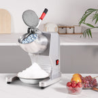 Ice Crushers Machine, 220lbs Per Hour Electric Snow Cone Maker with 4 Blades, 300W Electric Ice Crusher with Cover and Bowl for Home and Commercial Use, Silver