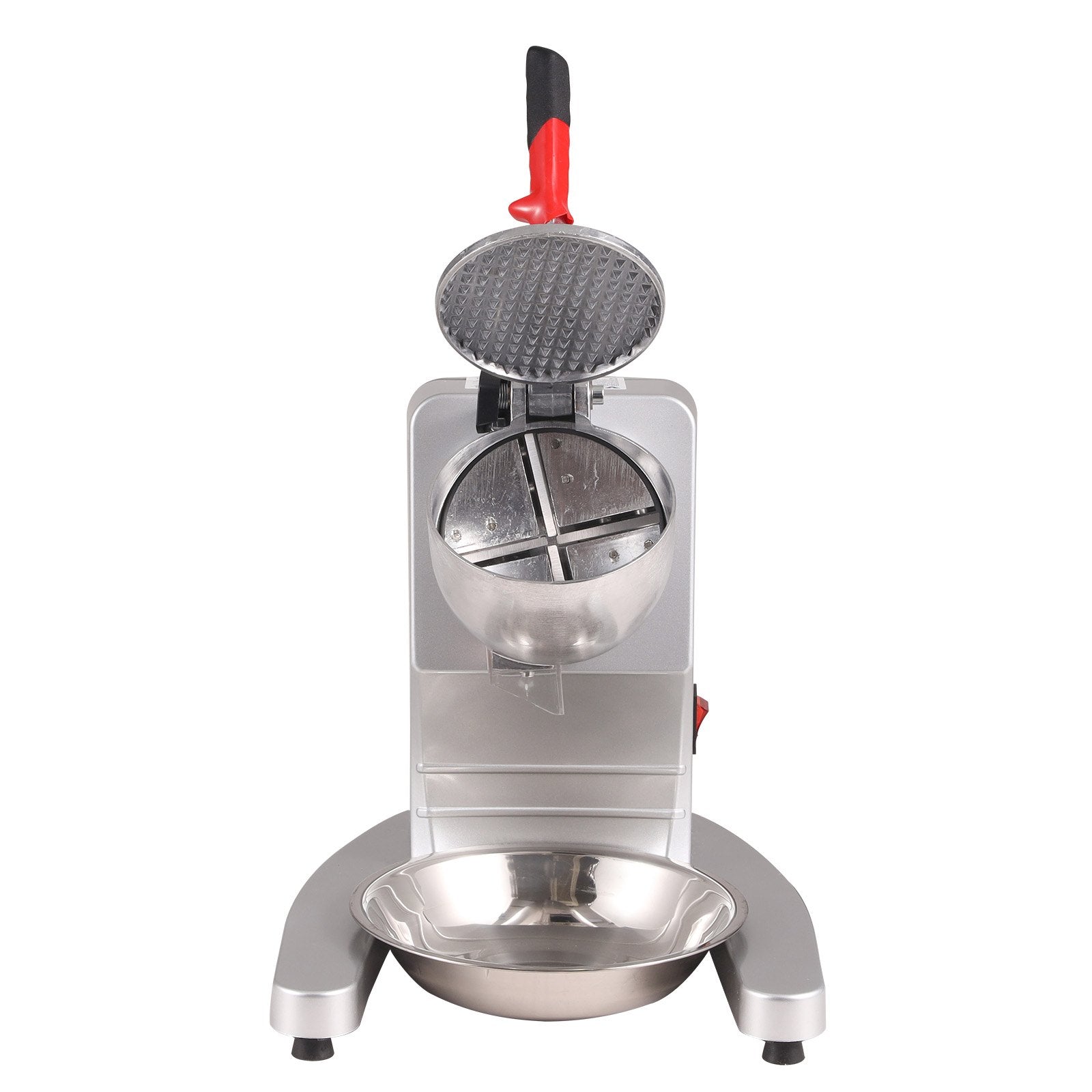 Ice Crushers Machine, 220lbs Per Hour Electric Snow Cone Maker with 4 Blades, 300W Electric Ice Crusher with Cover and Bowl for Home and Commercial Use, Silver