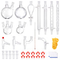 Lab Distillation Kit, 3.3 Boro Lab Glassware Distillation Kit with 24, 40 Joint, 1000ml Essential Oil Distillation Apparatus Kit, 32 pcs Set of Glassware Equipment